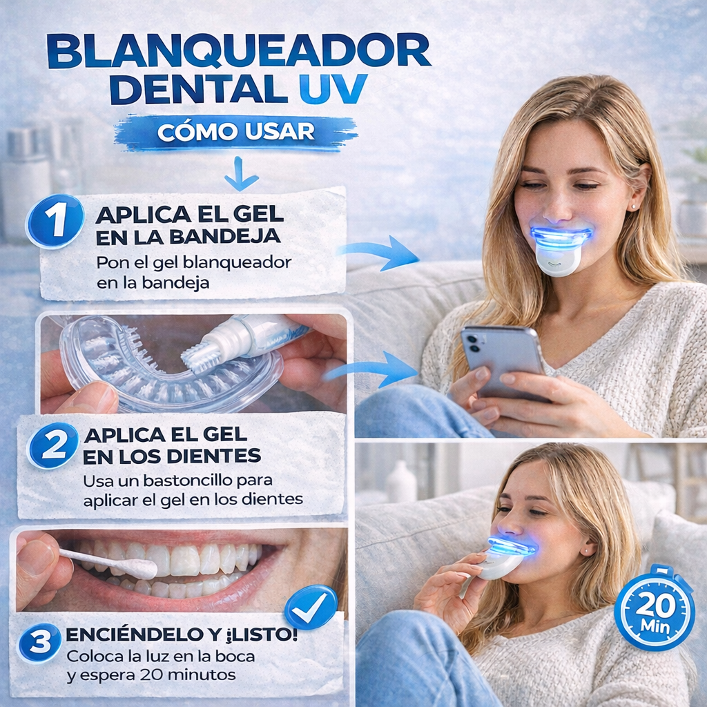 BLANQUEADOR DENTAL UV – KIT CON LUZ LED